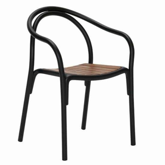 Černá kovová zahradní židle Pedrali