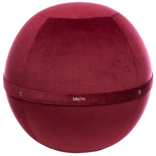 Bloon Paris Bordově červený sametový sedací/gymnastický míč Bloon Velvet 55