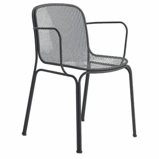 Černá kovová zahradní židle COLOS