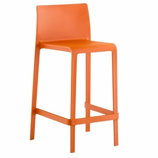 Pedrali Oranžová plastová barová židle Volt