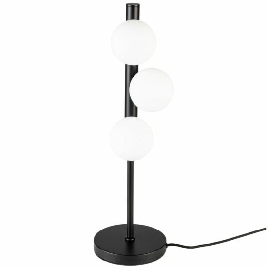 White Label Opálově bílá skleněná stolní lampa