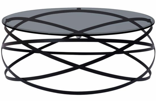 Černý kulatý kovový konferenční stolek Miotto