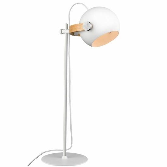 Bílá kovová stolní lampa Halo