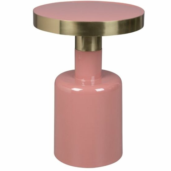 Růžový kovový odkládací stolek ZUIVER