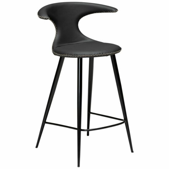 ​​​​​Dan-Form Černá kožená barová židle DAN-FORM