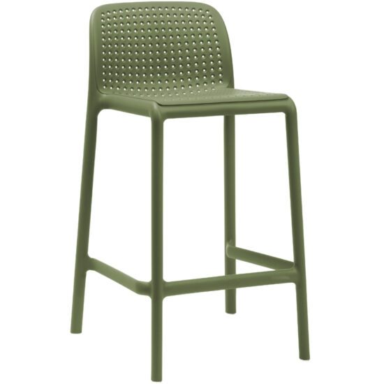 Nardi Zelená plastová barová židle Lido