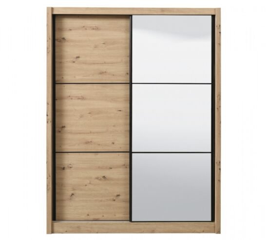 Šatní skříň s posuvnými dveřmi a zrcadlem