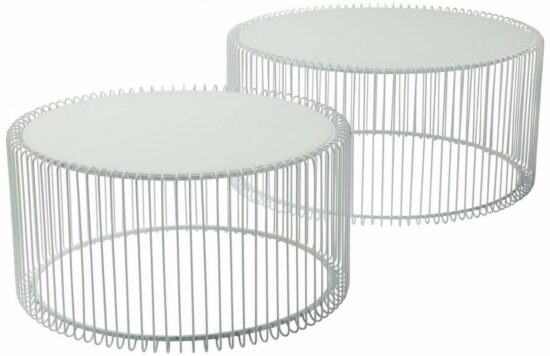 Kare Design Set dvou bílých kovových konferenčních