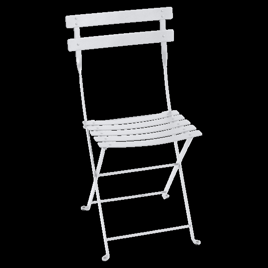 Bílá kovová skládací židle