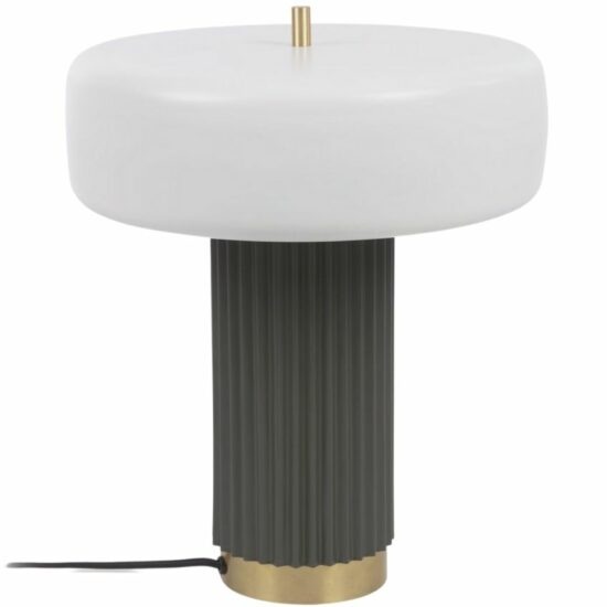 Bílo zelená kovová stolní lampa