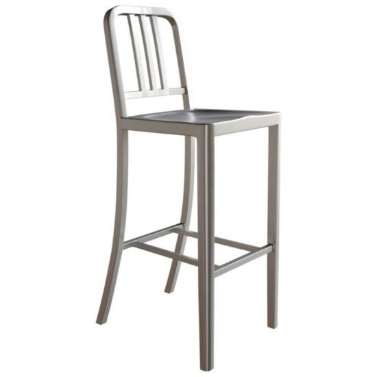 Stříbrná kovová barová židle Miotto
