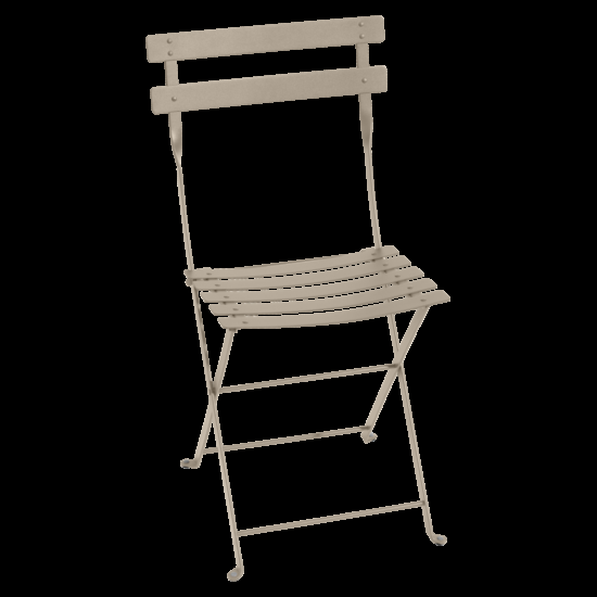 Muškátově šedá kovová skládací židle