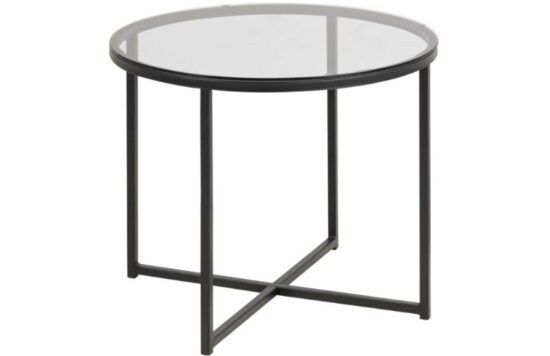 Scandi Kouřově šedý skleněný konferenční stolek