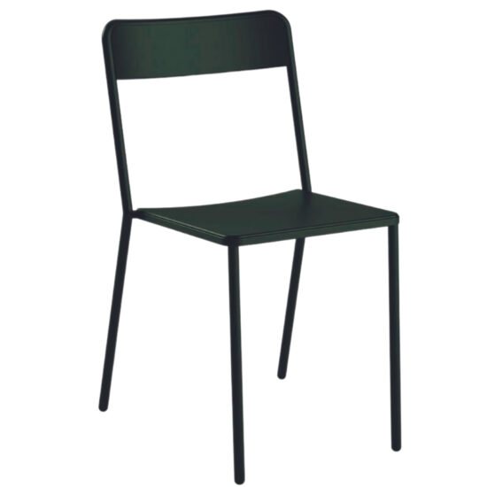 Tmavě zelená kovová zahradní židle