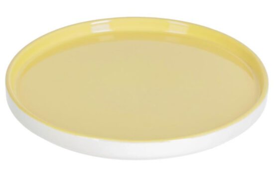 Žlutý porcelánový dezertní talíř Kave Home