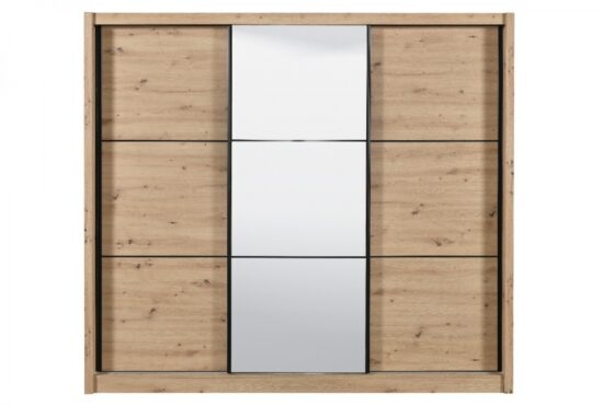Šatní skříň s posuvnými dveřmi a zrcadlem