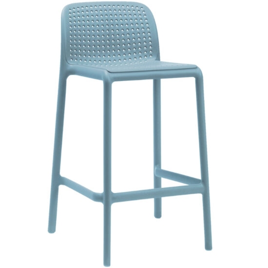 Nardi Světle modrá plastová barová židle