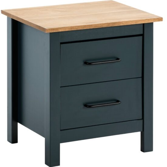 Modro šedý borovicový noční stolek Marckeric Miranda