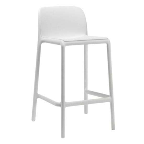 Nardi Bílá plastová barová židle Faro