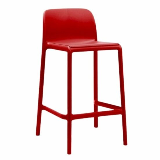 Nardi Červená plastová barová židle Faro