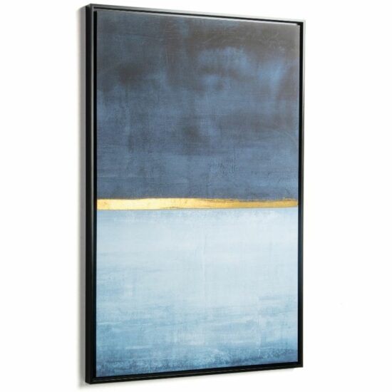 Modro zlatý abstraktní obraz Kave Home Wrigley
