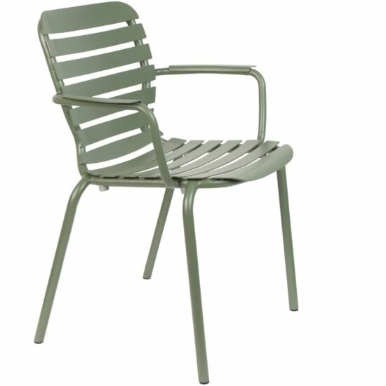 Zelená kovová zahradní židle ZUIVER