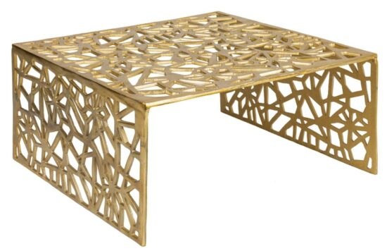 Moebel Living Zlatý kovový konferenční stolek Corrido
