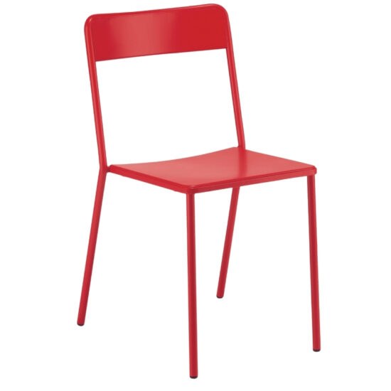 Červená kovová zahradní židle COLOS