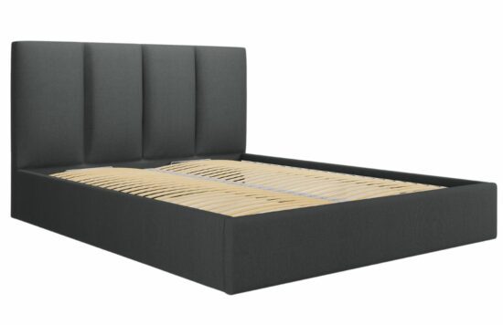 Šedá látková dvoulůžková postel MICADONI Pyla 160 x