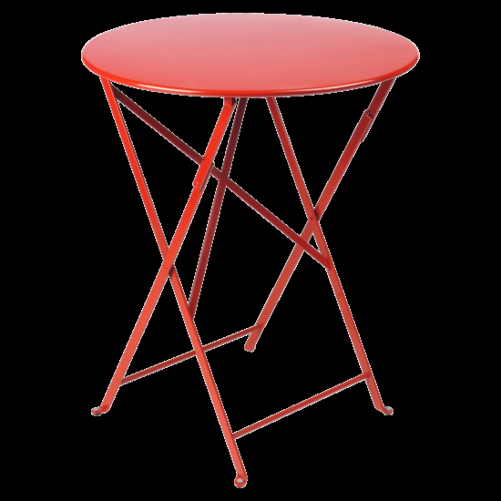 Makově červený kovový skládací stůl Fermob