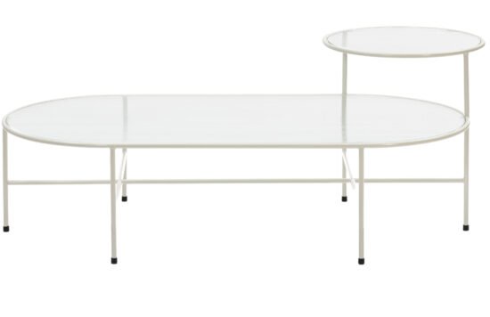 Krémově bílý kovový konferenční stolek Teulat Nix