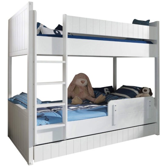 Bílá lakovaná dětská patrová postel Vipack Robin