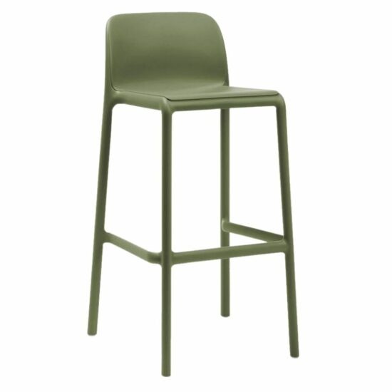 Nardi Zelená plastová barová židle