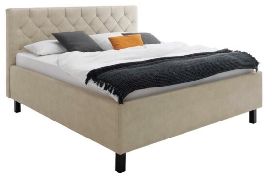 Béžová koženková dvoulůžková postel Meise Möbel San Remo 180