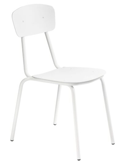 Bílá kovová jídelní židle MARA