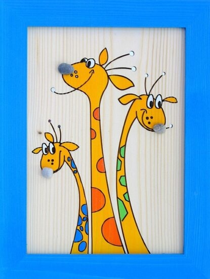 Obr 093 obrázek žirafy modrý -
