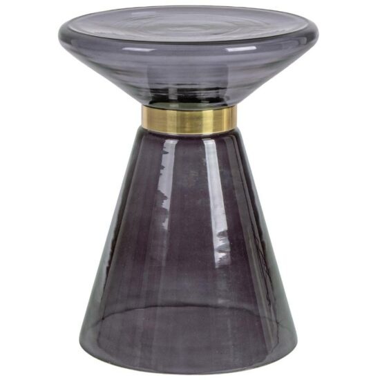Bizzotto Šedo fialový skleněný odkládací stolek
