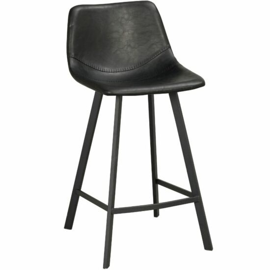 Černá koženková barová židle ROWICO