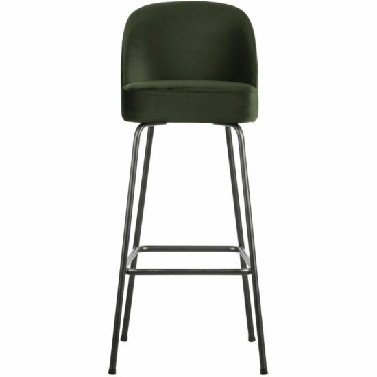 Hoorns Tmavě zelená sametová barová židle