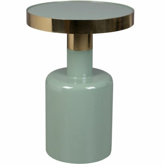 Zelený kovový odkládací stolek