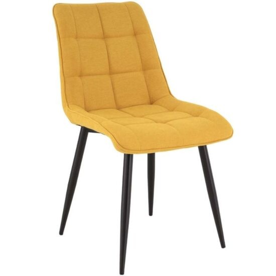 Žlutá látková jídelní židle