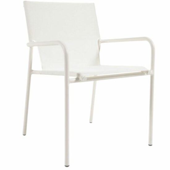 Matně bílá látková zahradní židle