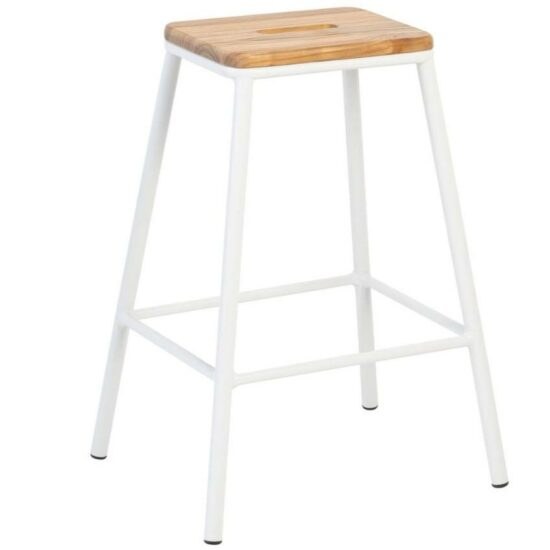 Bílá dřevěná barová židle Somcasa