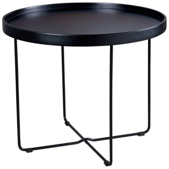 Černý lakovaný kulatý konferenční stolek Somcasa