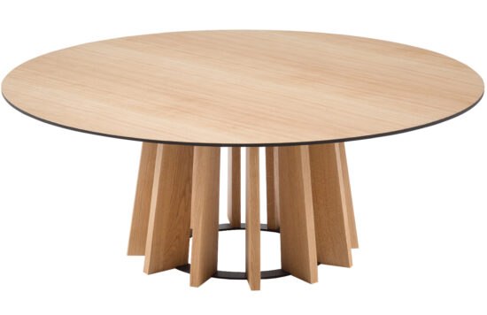 Dubový kulatý konferenční stolek Micadoni