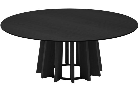 Černý dubový kulatý konferenční stolek Micadoni Mojave