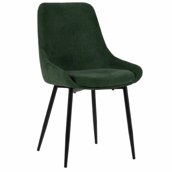 Tmavě zelená manšestrová jídelní židle