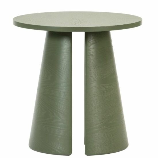 Zelený jasanový kulatý odkládací stolek Teulat