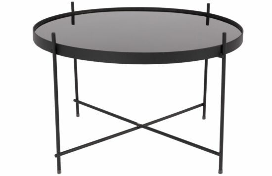 Černý skleněný konferenční stolek ZUIVER