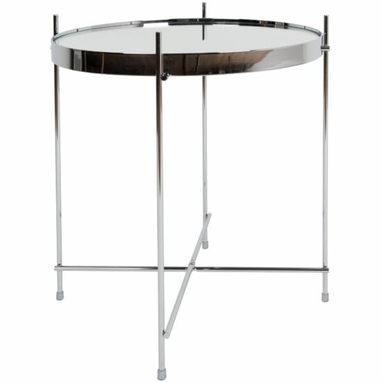 Stříbrný skleněný odkládací stolek ZUIVER